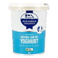 Barambah Organics Yoghurt - Low Fat Natural 500g