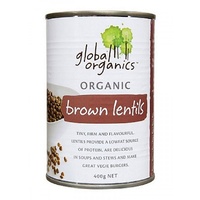 Brown Lentils 400g (Canned) | Global Organics 