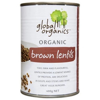 Brown Lentils 400g (Canned) | Global Organics -DENTED