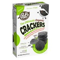 Pat's Organic Banana Blossom & Charcoal Crackers 100g