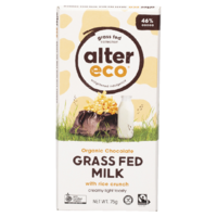 Organic Grass Fed Milk Rice Crunch Chocolate 46% 75g  | Alter Eco
