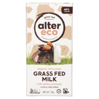 Organic Grass Fed Milk Salted Almond Chocolate 46% 75g  | Alter Eco